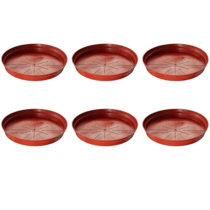 Set of 6 - 10 Inch Red Plastic Tray