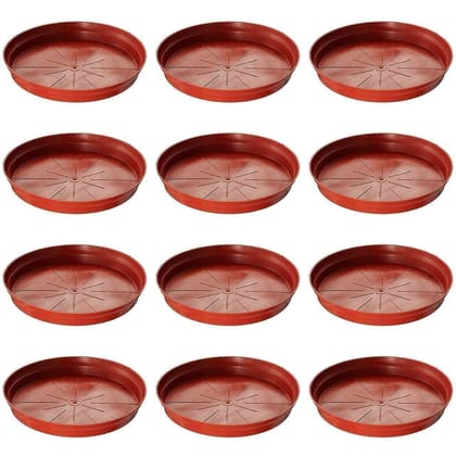 Set of 12 - 8 Inch Red Plastic Tray