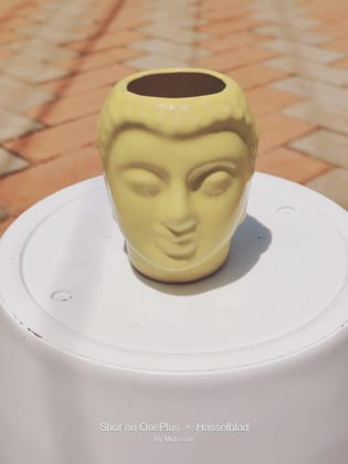4 Inch Yellow Buddha Designer Ceramic Pot