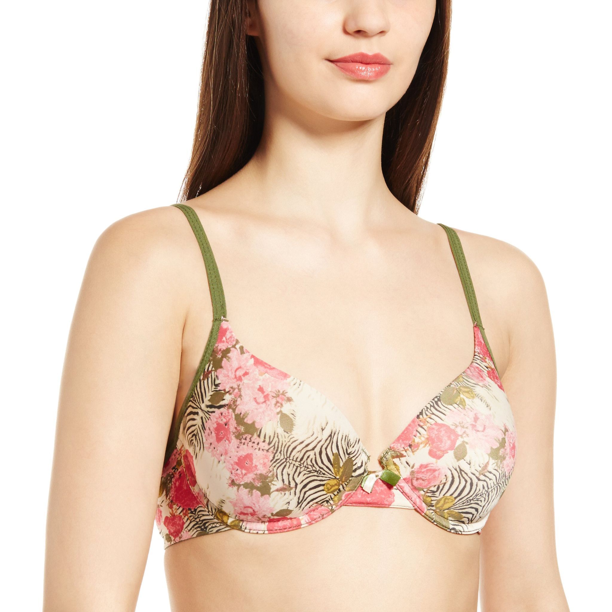 Enamor Women's Wired Bra -36D (Olive Print)