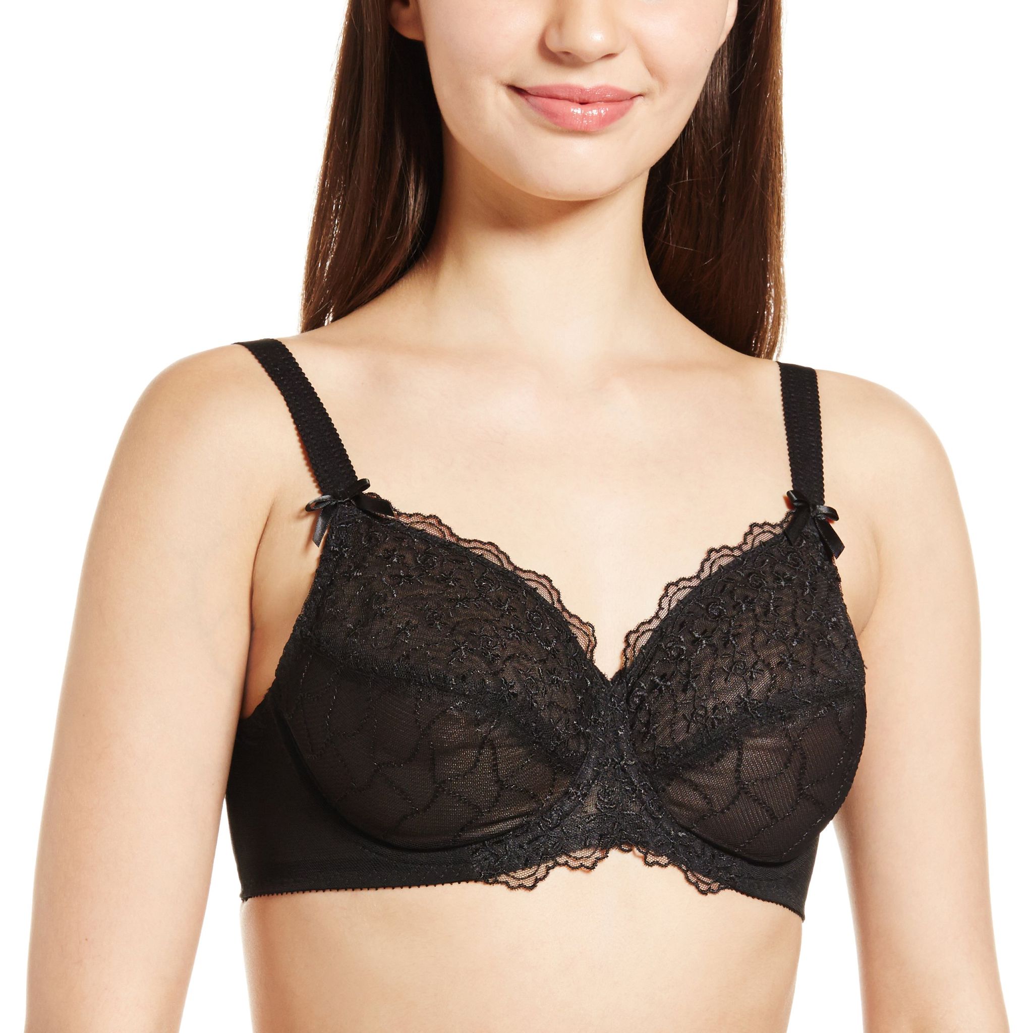 Enamor Women's Wired Bra -44B (Black)