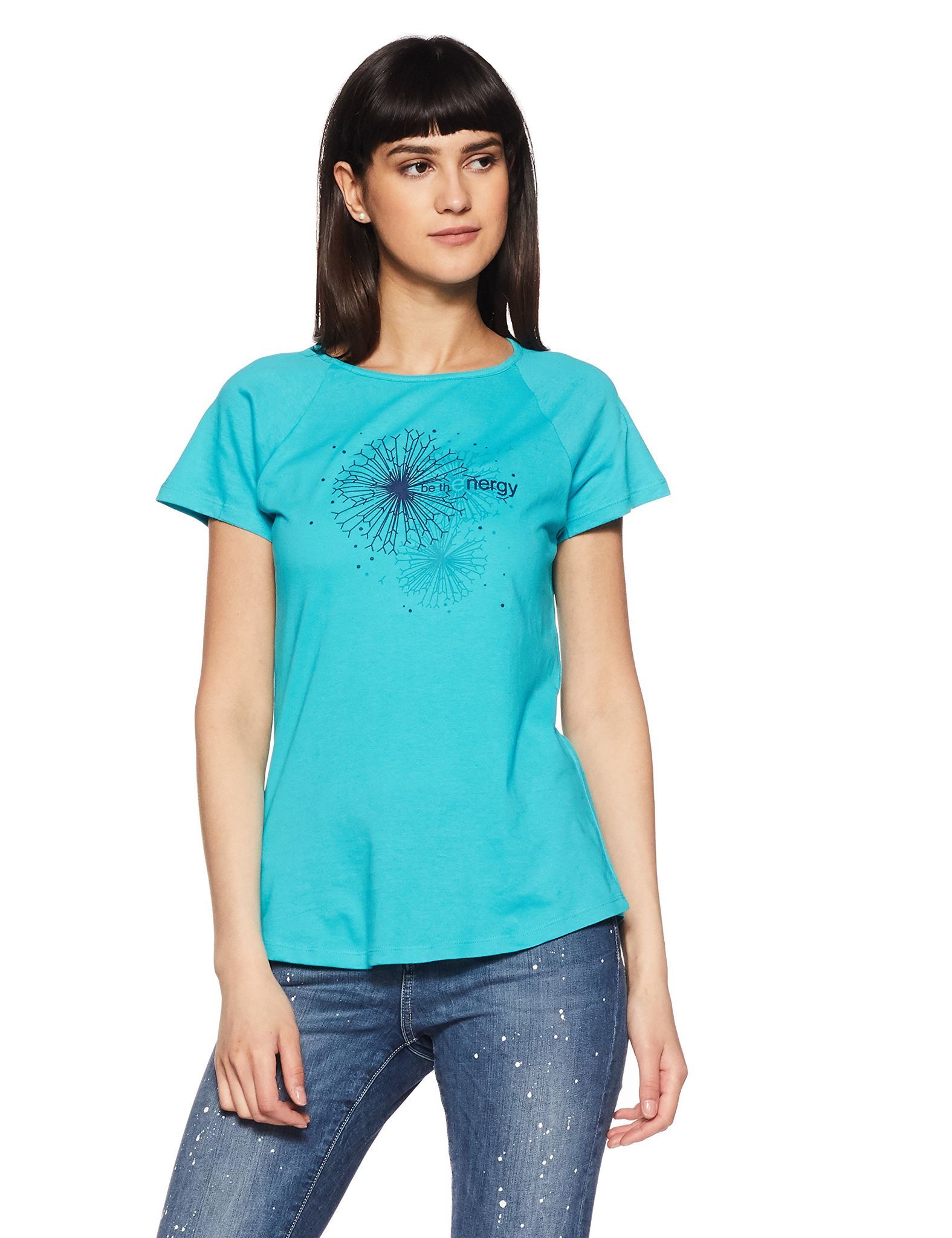 Enamor Women's Cotton Top (EE000E021BBDS_Bluebird_S)