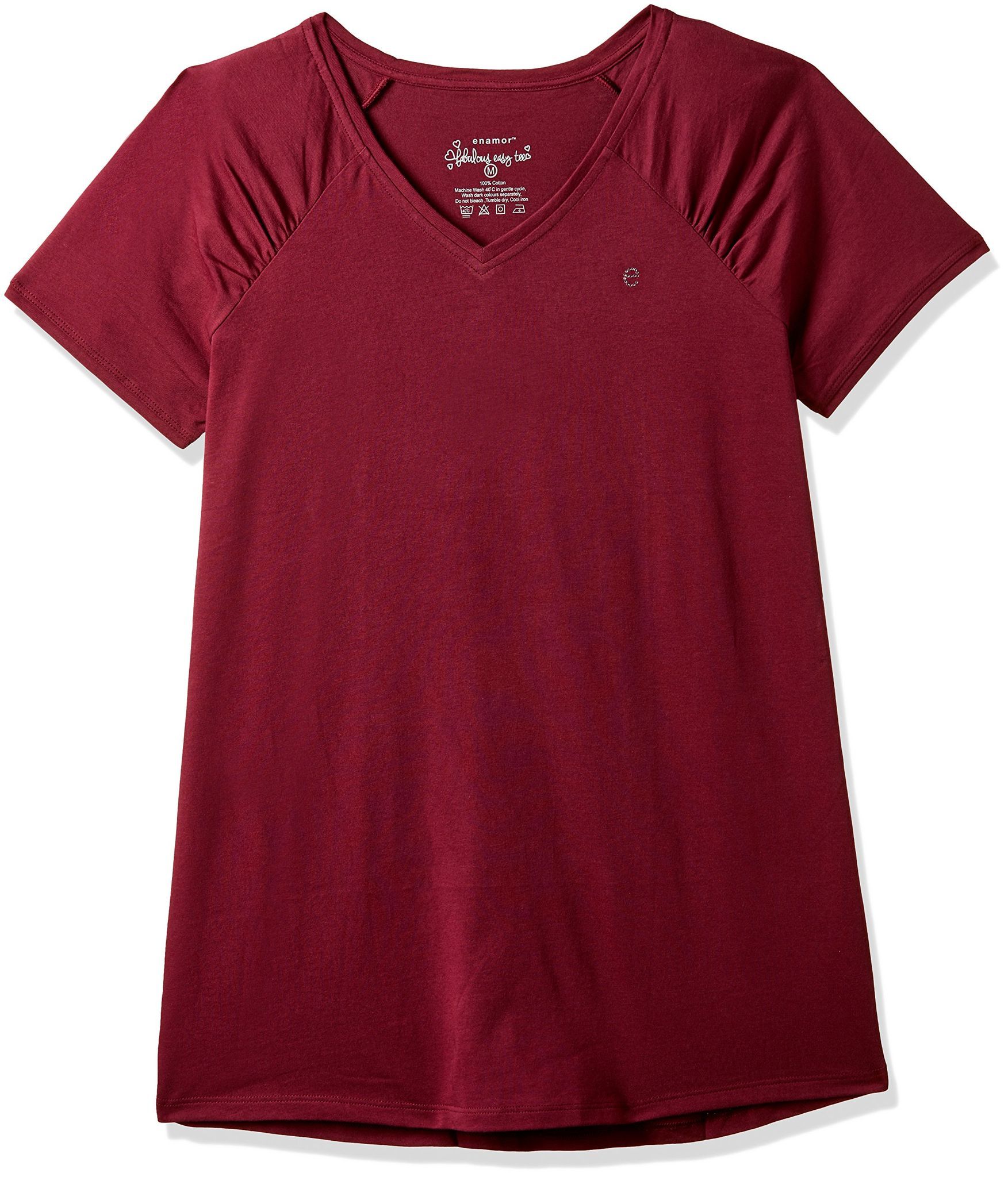 Enamor Women's Cotton Top (EE000E015DEWXL_Deepwine_XL)
