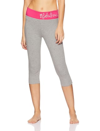 Enamor Women's Cotton Capris With Printed Waistband