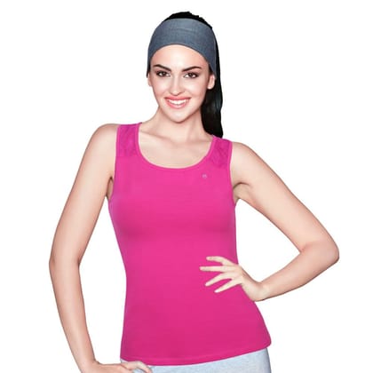 Enamor Women's Cotton Racerback Top (E017_Verryberry_Medium)