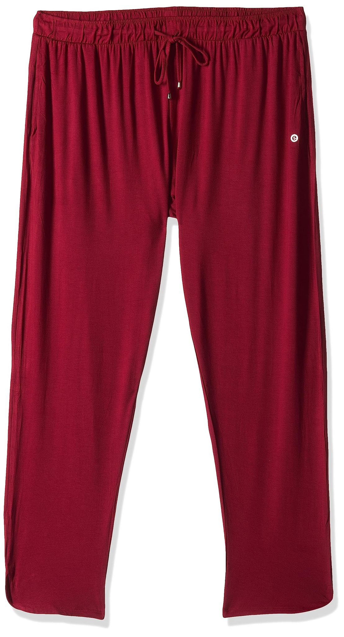 Enamor Essentials Womens Mid Rise 7/8th Relaxed Fit Soft & Drapey 4 Way Stretch Viscose Spandex Lounge Pants with 2 Side Pockets- E048-(E048_Mahogany _XXL)