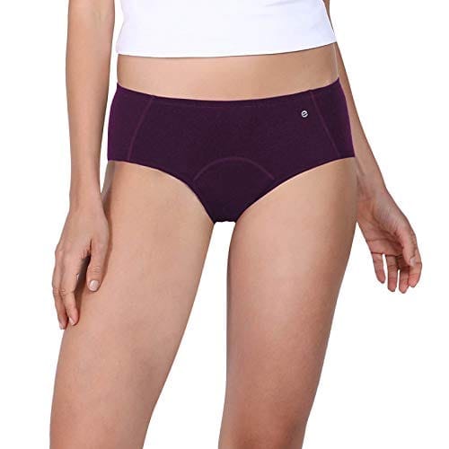 Enamor Women's PP11 Period Panty | Skin Soothing SeaCell Fabric, Leak-Proof, Stain-Free Solid Hipster Panties GRAPEWINE_2XL