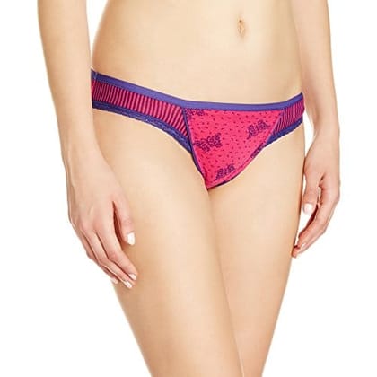 Enamor Women's Mid-Waist Brief (U003_Verryberry Butterfly Print_Medium)