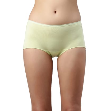 Enamor Womens MS01-Solid Mid Waist Full Coverage Embrace Fit Basic Modal Antimicrobial and Stain Releas Finish Boyshorts Panty-Pack of 1 (MS01_Green Pear_S)