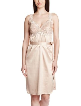 Enamor Woman's Gold Nightdress and Negligee - Small