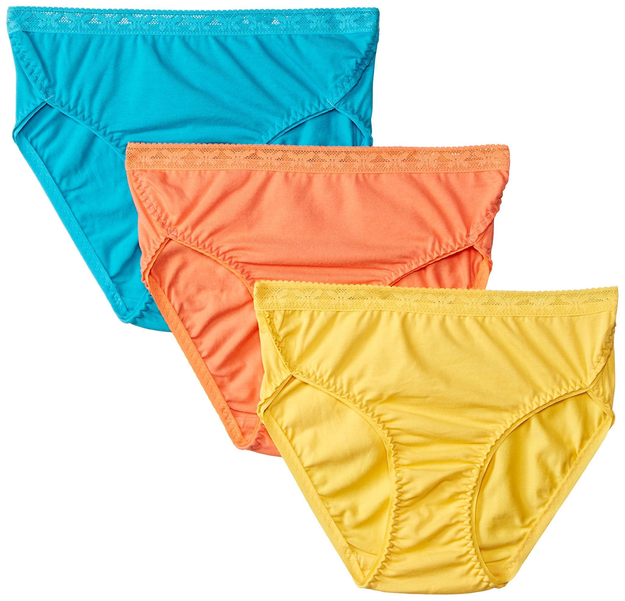 Enamor Women's Cotton Panty (Pack of 3) (CF02_Camellia, Blue Bird and Daffodil_M)