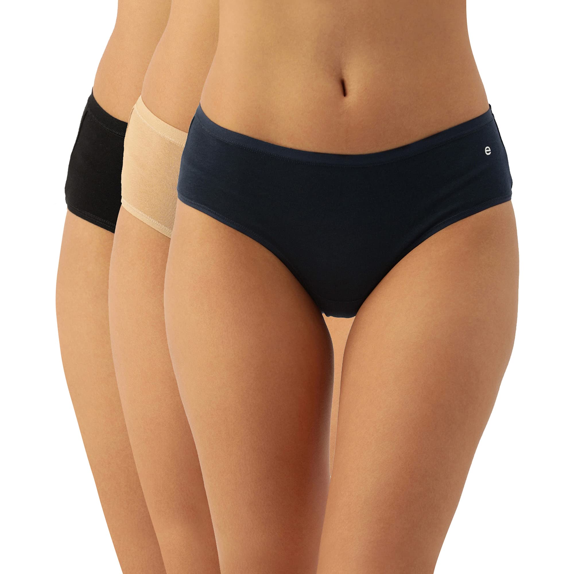 Enamor Women's Cotton Hipster Panty Regular Fit Panties (Pack of 3) (CH01_Multicolor_L)