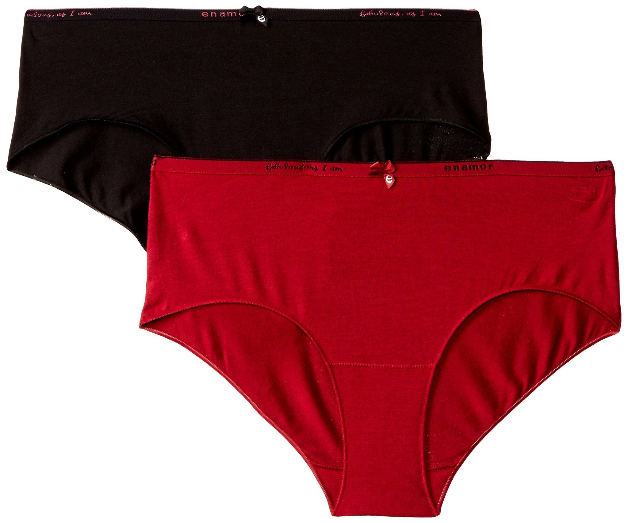 Enamor Women's Pack of 2 Hipster (MF02_Black and Masai_XL)