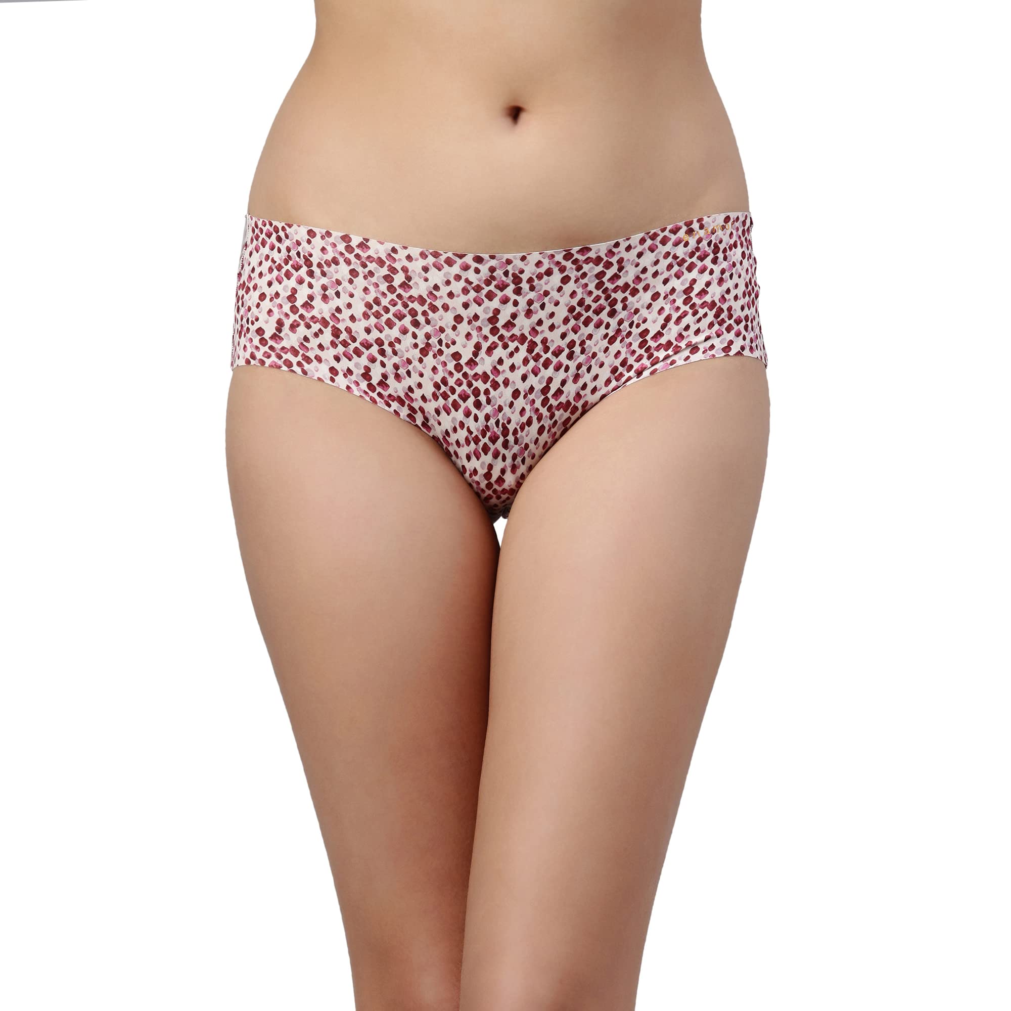 Enamor Women's Mid Waist Full Coverage 100% Cotton Crotch Hipster Panty (Pack of 1) - PH40(PH40-Rosewatercombo-L)