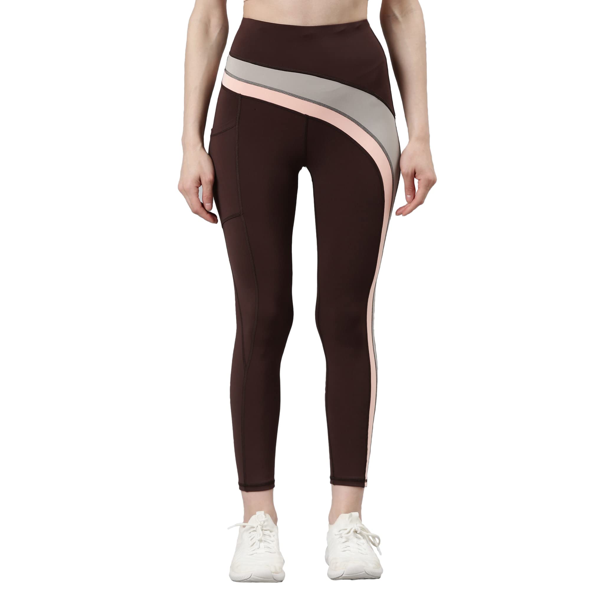 Enamor Athleisure-Dry Fit High Waisted with Antimicrobial & Sweat Wicking Activewear Solo Leggings for Womens-A602