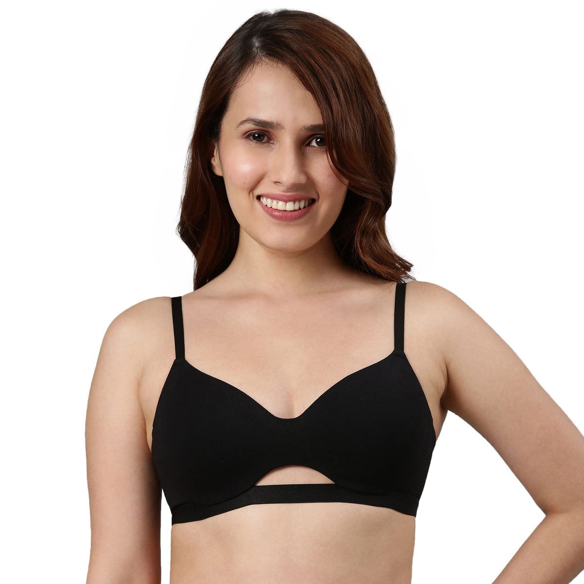 Enamor Padded Wirefree Medium Coverage Invisible Neckline Stretch Cotton  Tshirt Bra for Womens-A032