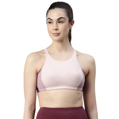 Enamor Women's Plush Lined Medium Impact Eco-Friendly Antimicrobial Cotton Non Padded Wire Free Full Coverage Slip On Sports Bra with Convertible Racer Back - SB26