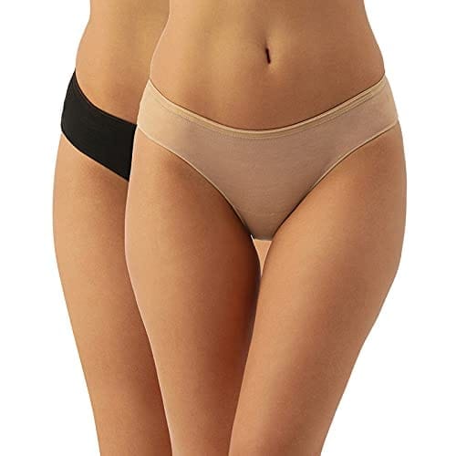 Enamor Women Pack of 2 Antimicrobial Stain Release Finish Full Coverage and Low Waist Bikini Style Underwear - MB01
