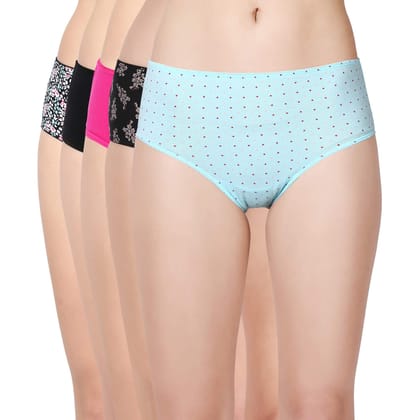 Enamor CR18 Mid Waist Hipster Cotton Panty - Colors May Vary - Pack of 5