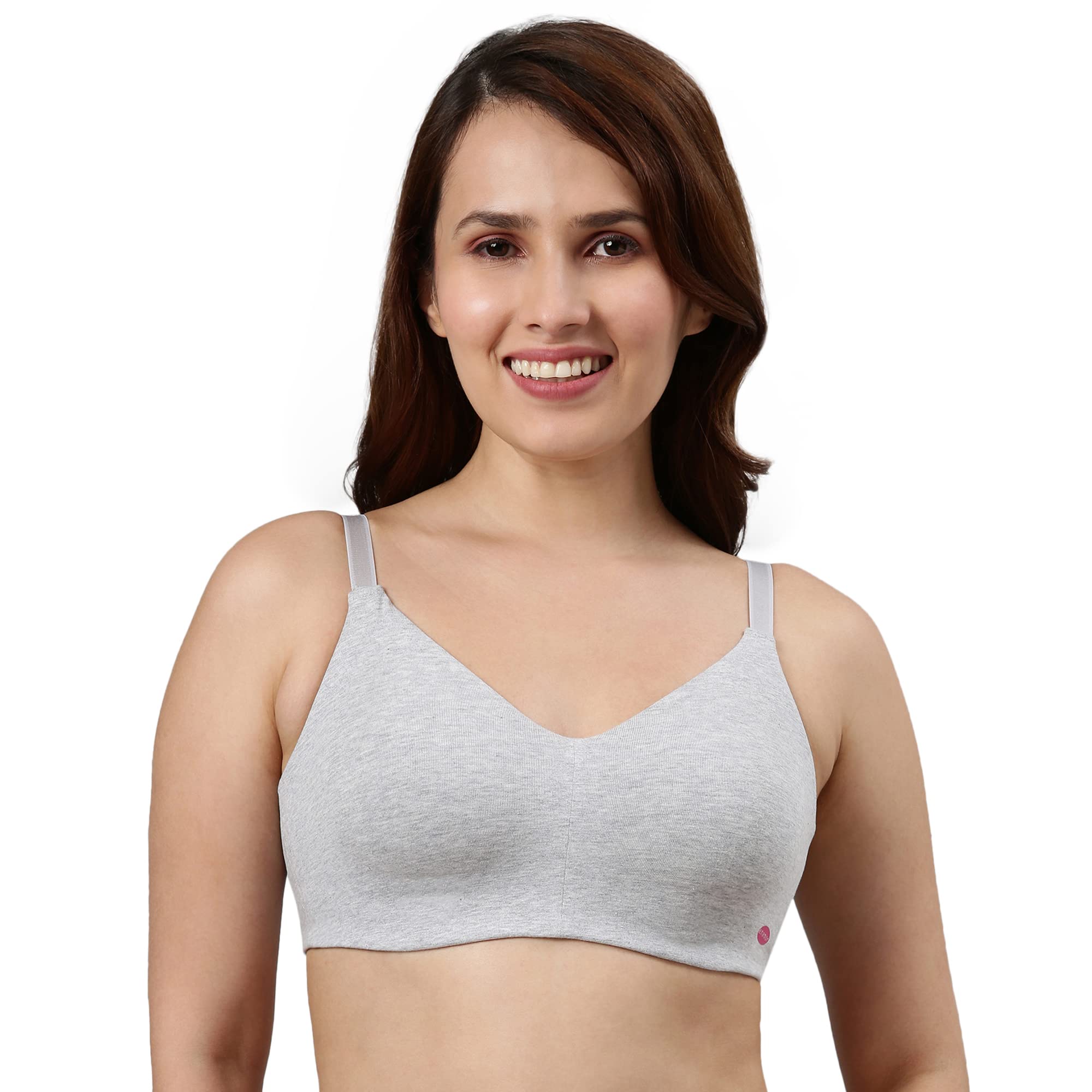 Enamor Non Padded Wirefree Full Coverage Stretch Cotton Ultra Smoothening Tshirt Bra for Womens-A027