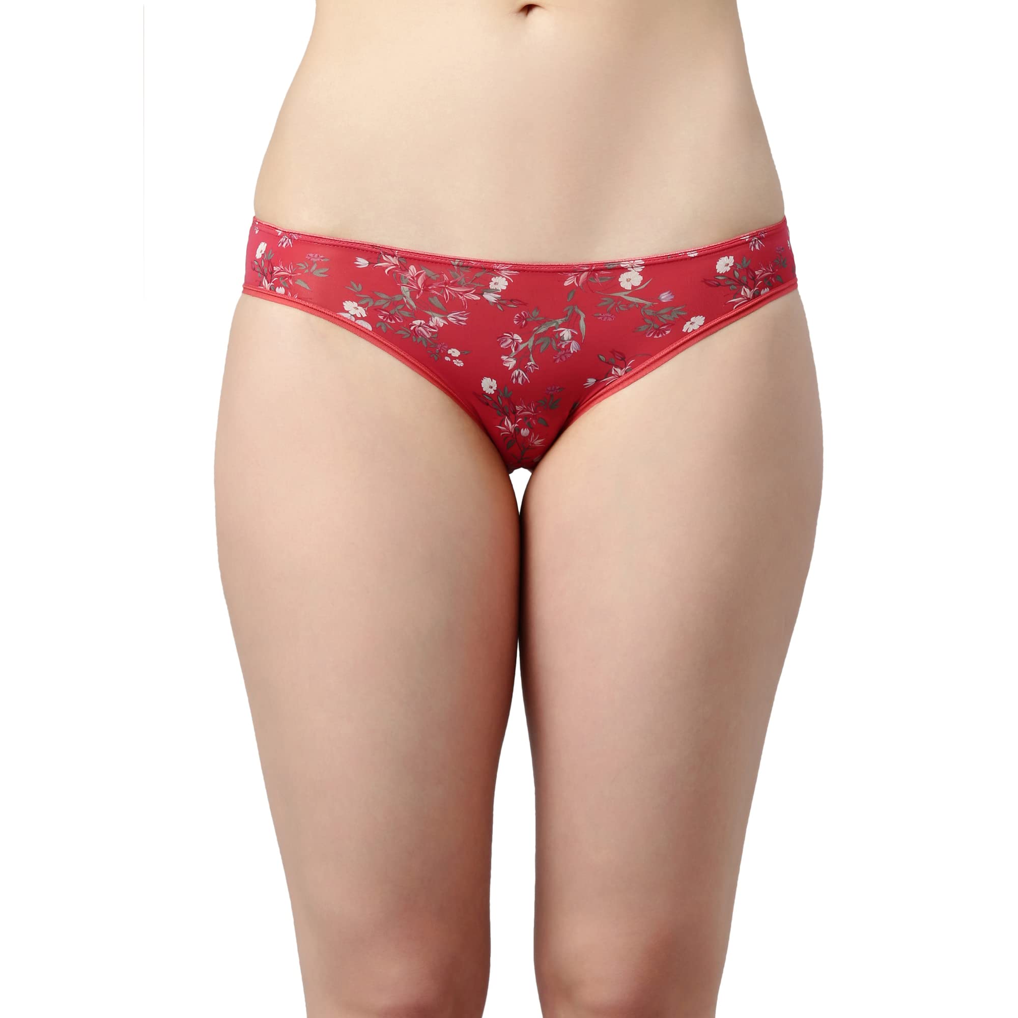 Enamor Women's Cotton Low Waist Medium Coverage Bikini Panty Made with Premium Eco-Friendly Light and Smooth Silky Fabric - P165