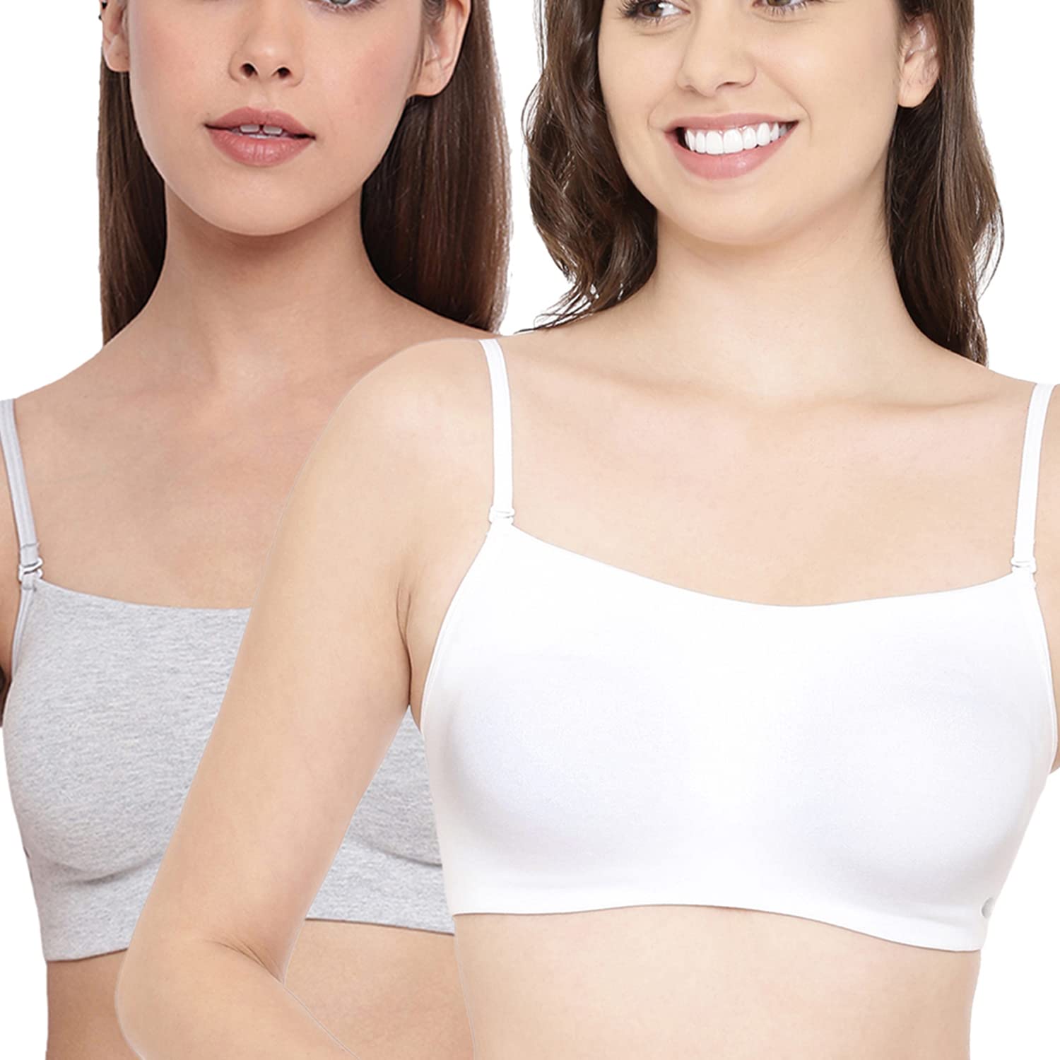 Enamor A022 Cotton Stretch Cami With Detachable Straps Bra for Women- Non Padded Non Wired High Coverage