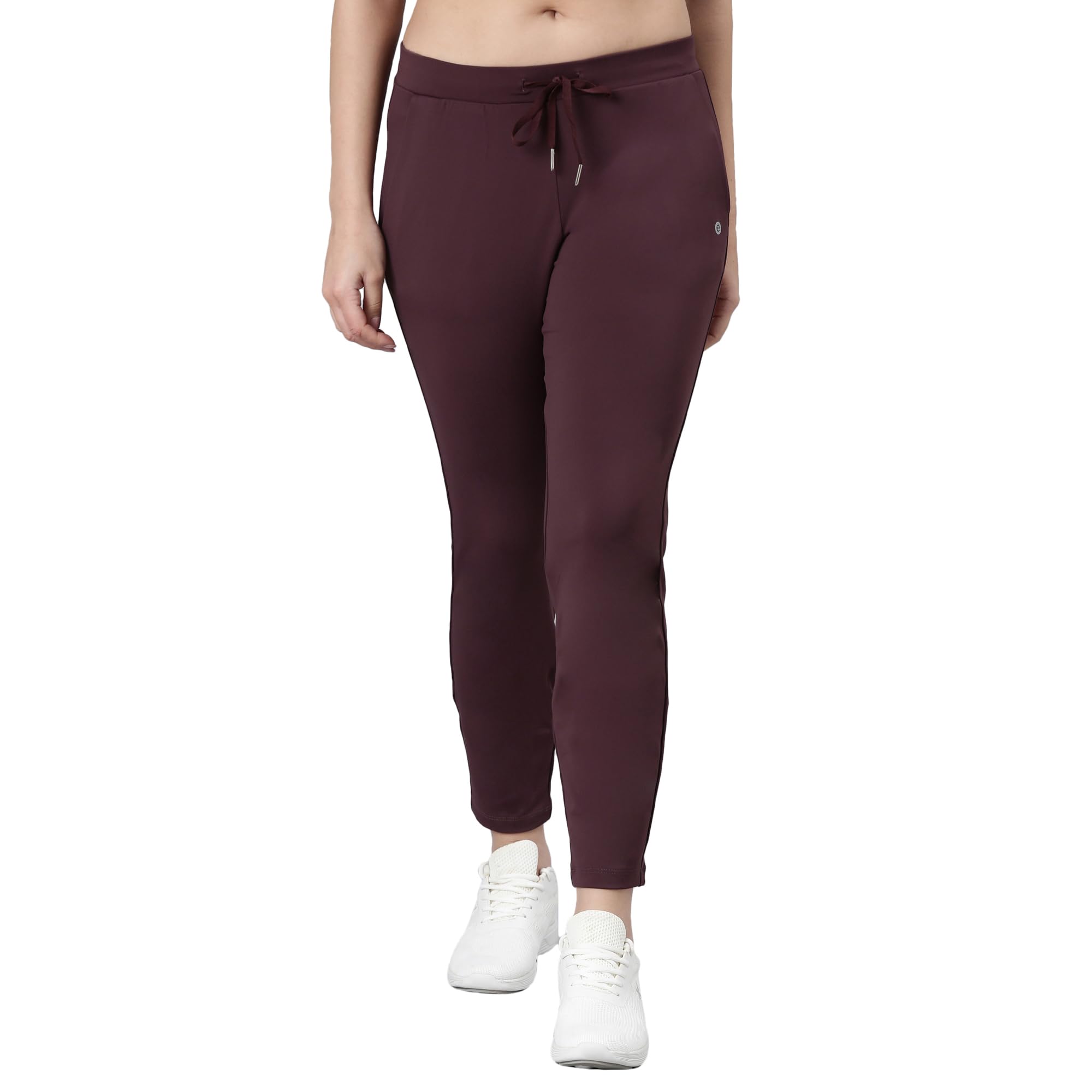 Enamor Athleisure Womens Mid Rise Relaxed Fit 7/8 Length Quick Dry 4 Way Stretch Antimicrobial Smart Active Travel Pants - E068