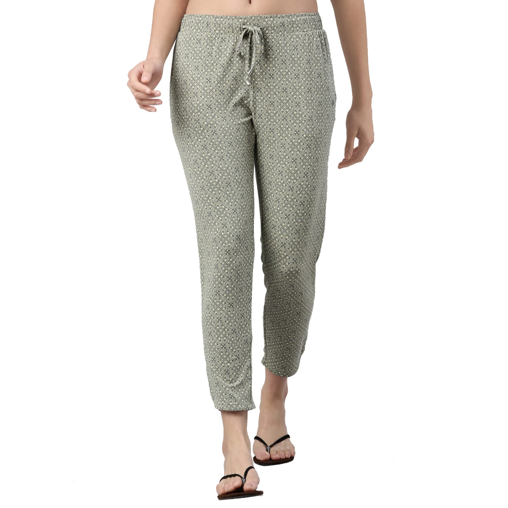 Enamor Women's Relaxed Lounge Pants (E048_ASH Celtic AOP_XL)
