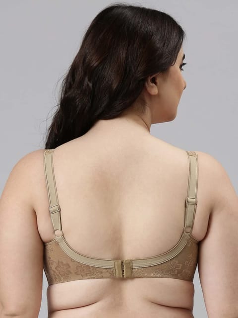 Enamor F135 Minimiser Full Support Bra - Non-Padded Wirefree High Coverage  - Buff