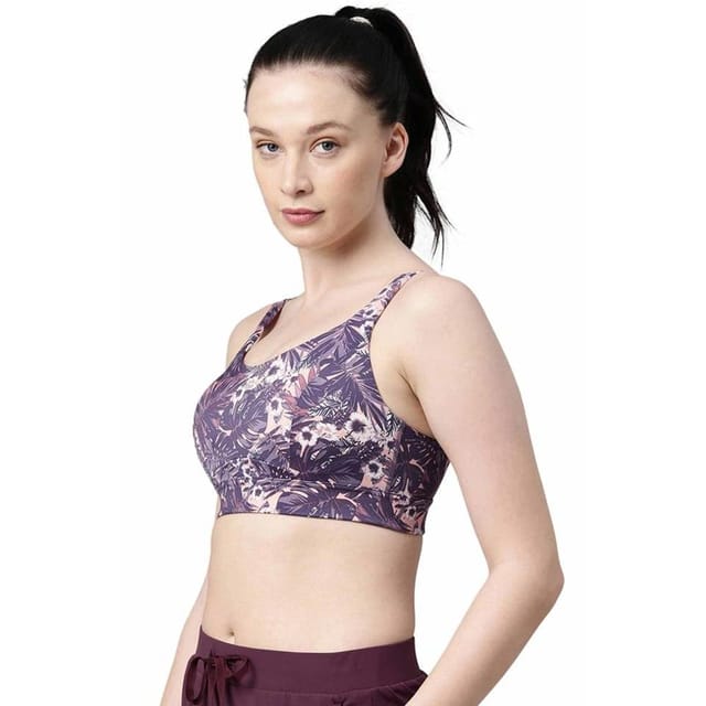 Enamor SB18 Women's Synthetic Convertible Back High Impact Sports Bra -  Padded Nod Wired Full Coverage(SB18-Lilac Run-36D)