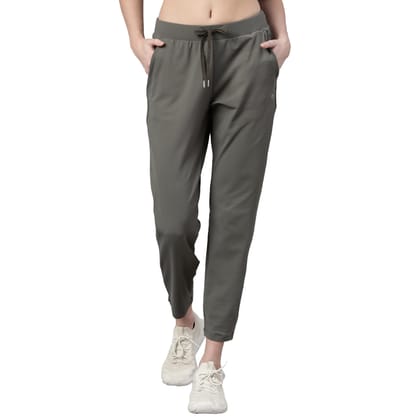 Enamor Women's Relaxed Track Pants (E068_Ash Grey_M)