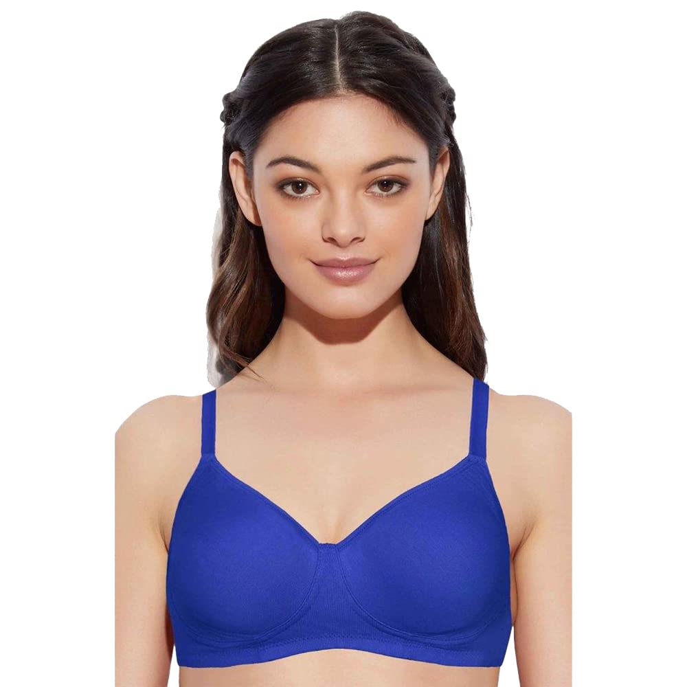 Enamor A042 Side Support�Shaper�Supima�Cotton Everyday�Bra - Non-Padded,�Wirefree�& High Coverage DEEP Ultramarine