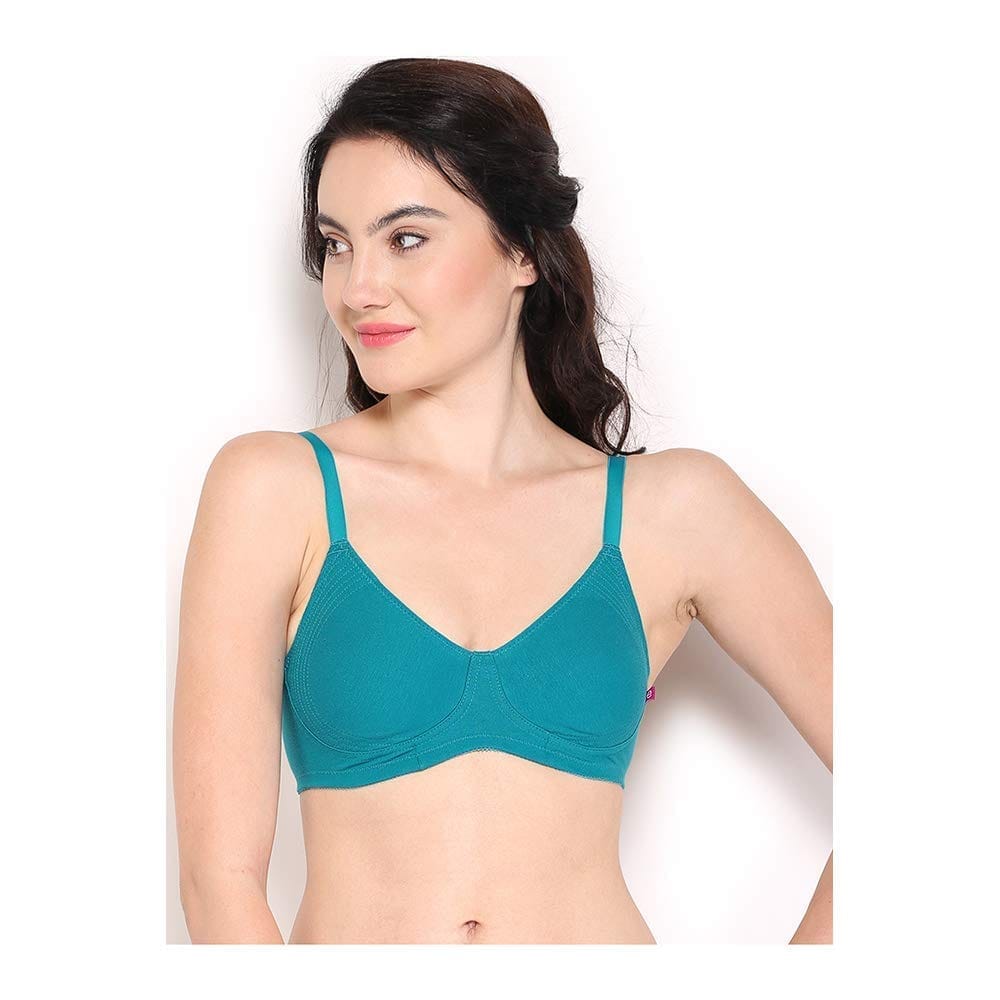 Enamor A042 Side Support�Shaper�Supima�Cotton Everyday�Bra - Non-Padded,�Wirefree�& High Coverage DEEP Ultramarine