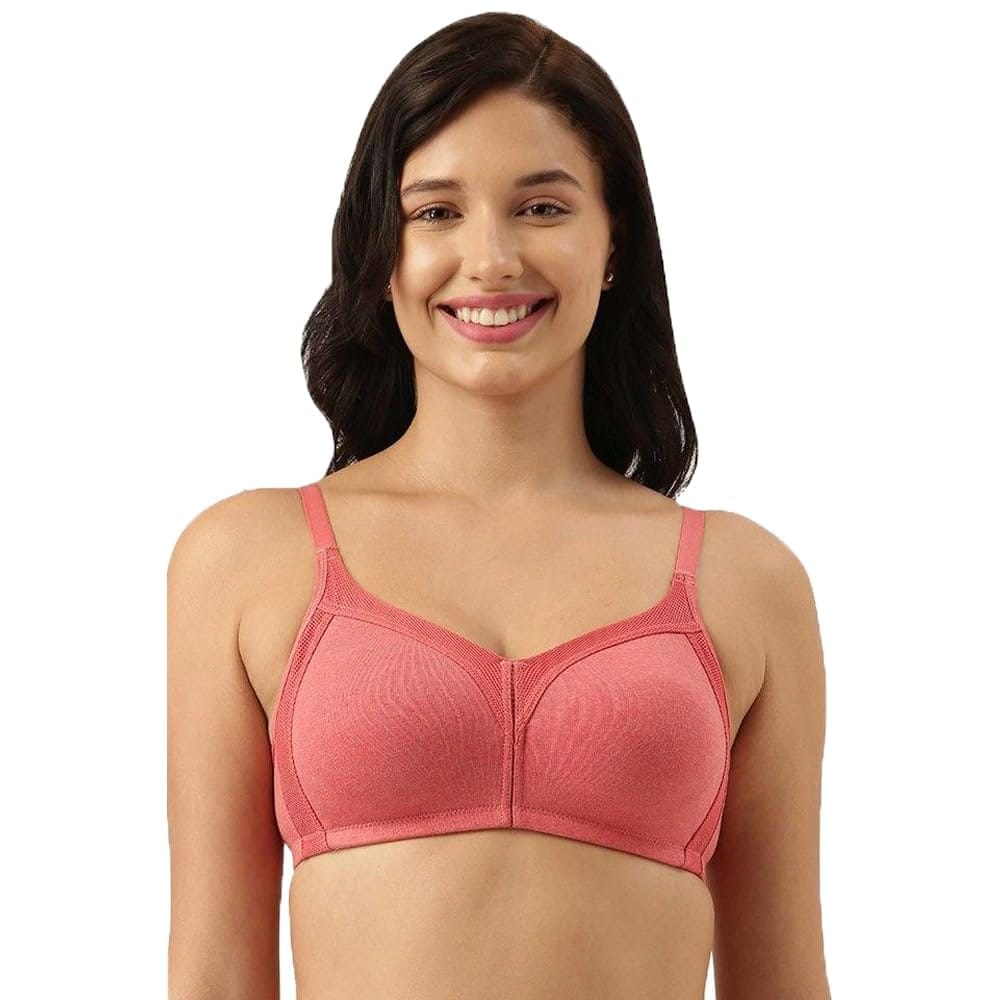 Enamor Non-Wired Racerback Strap Non Padded Women's Every Day Bra (Tomato,40C)
