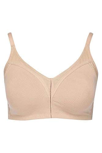 Enamor AB75 M frame No Bounce Full Support Cotton Bra for women - Non-Padded non-wired & full coverage with cooling fabric-(AB75_Paleskin/Purple_34D)