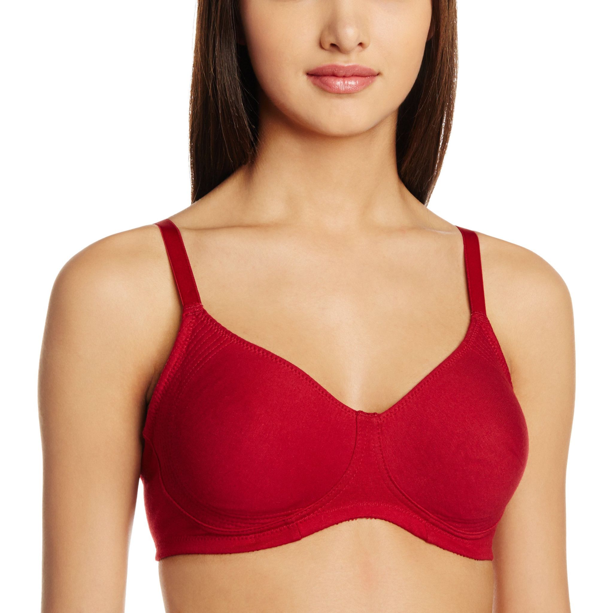 Enamor Women's Non-Wired Bra -32B (Red)
