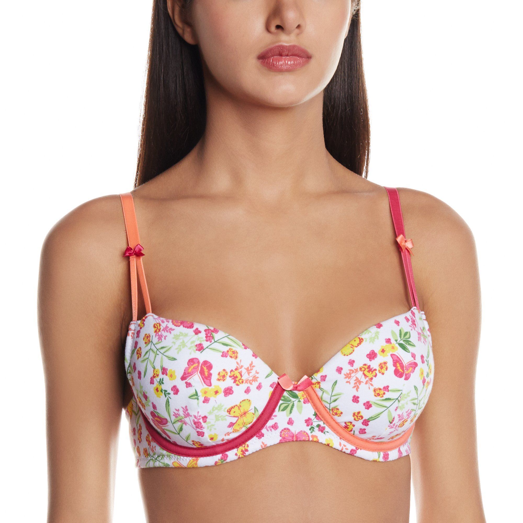 Enamor Butterfly Print Padded Wired Bra - 34C