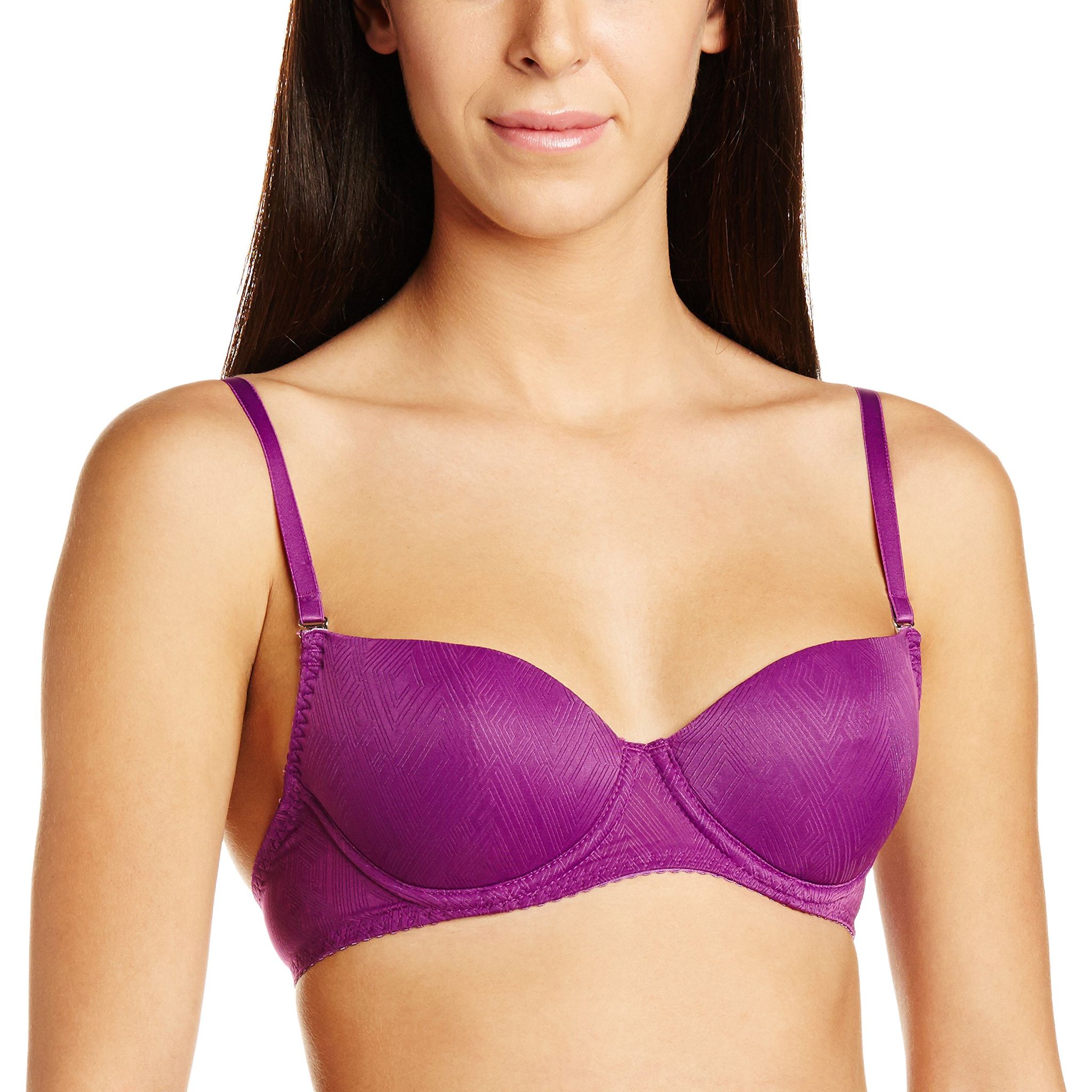 Enamor Padded Wired Balconette Bra (F008_Sparkling Grape_36B)