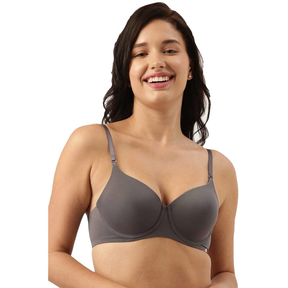 Enamor Women's Nylon Blend Lightly Padded Underwire High Coverage Bra Blue