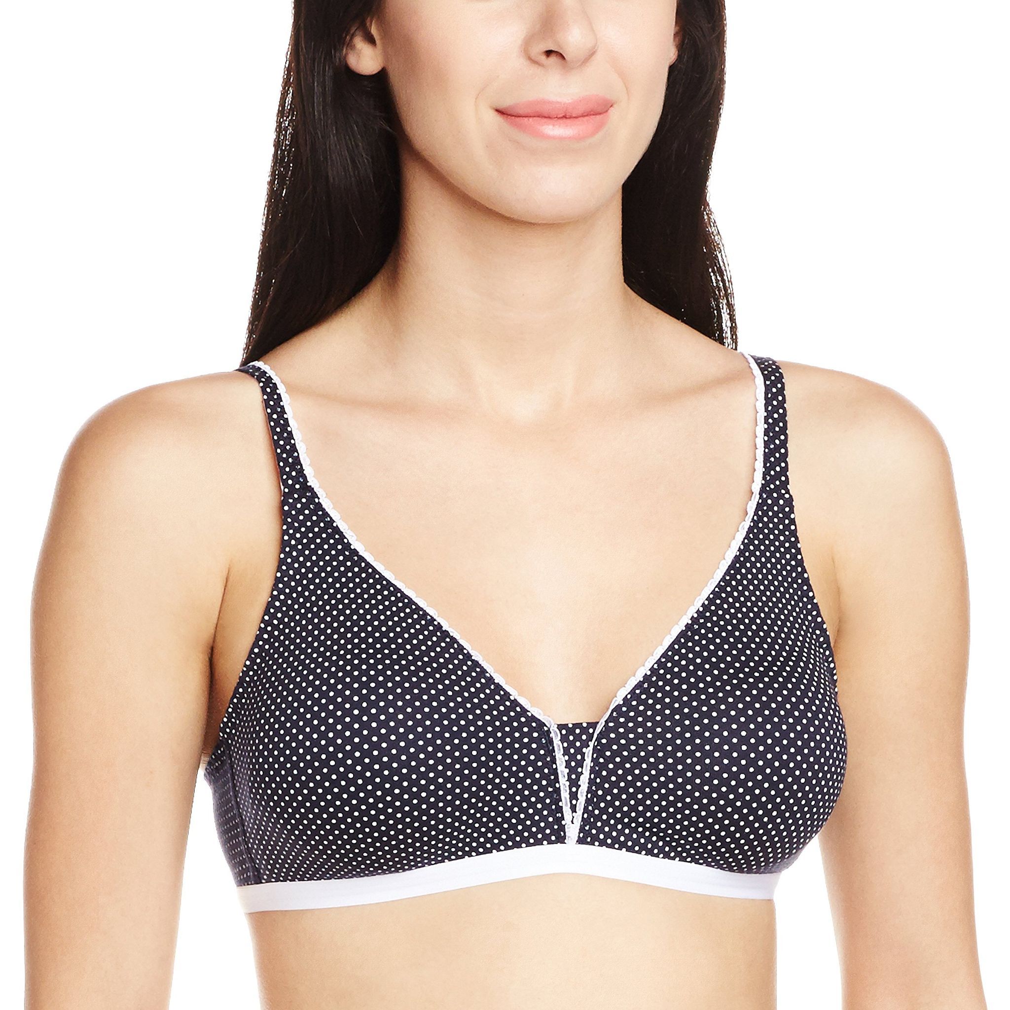Enamor Non-Padded Wirefree T-Shirt Bra (AB61_Navy White_34C)