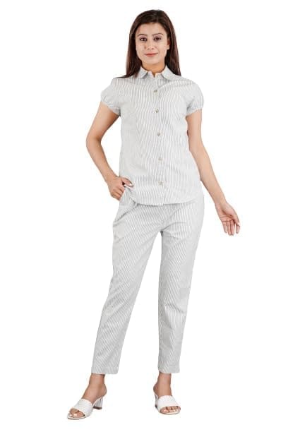 TRISHIKHA Women Striped Casual Shirt with pant