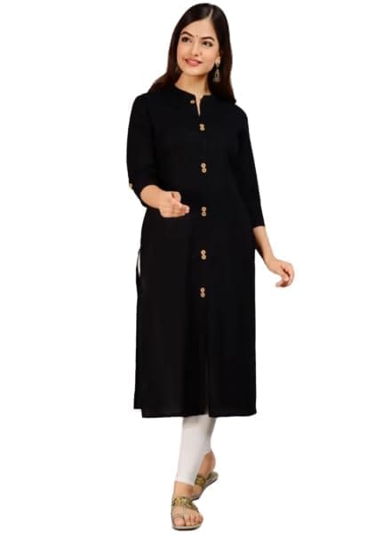 TRISHIKHA Women Solid Viscose Rayon A-line Kurta