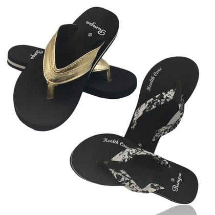Stylish Soft Golden, Black, and White Doctor Chappal Combo - Comfort and Elegance for Every Step pumpa ua06ua08