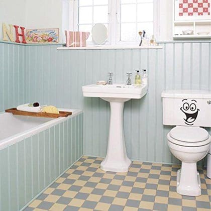 Sticker Studio Smile on Water Tank Bathroom Wall Sticker (Surface Covering Area - 30 x 22 cm)