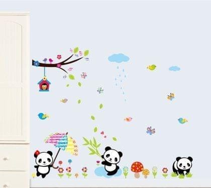 Sticker Studio "Panda Tree" Wall Sticker (PVC Vinyl,Size -121 cm x 99 cm)