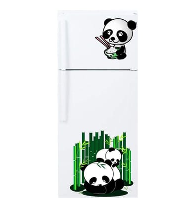 Sticker Studio Panda Fridge Sticker & Decal (PVC Vinyl, Size- 58 Cm X 43 Cm)