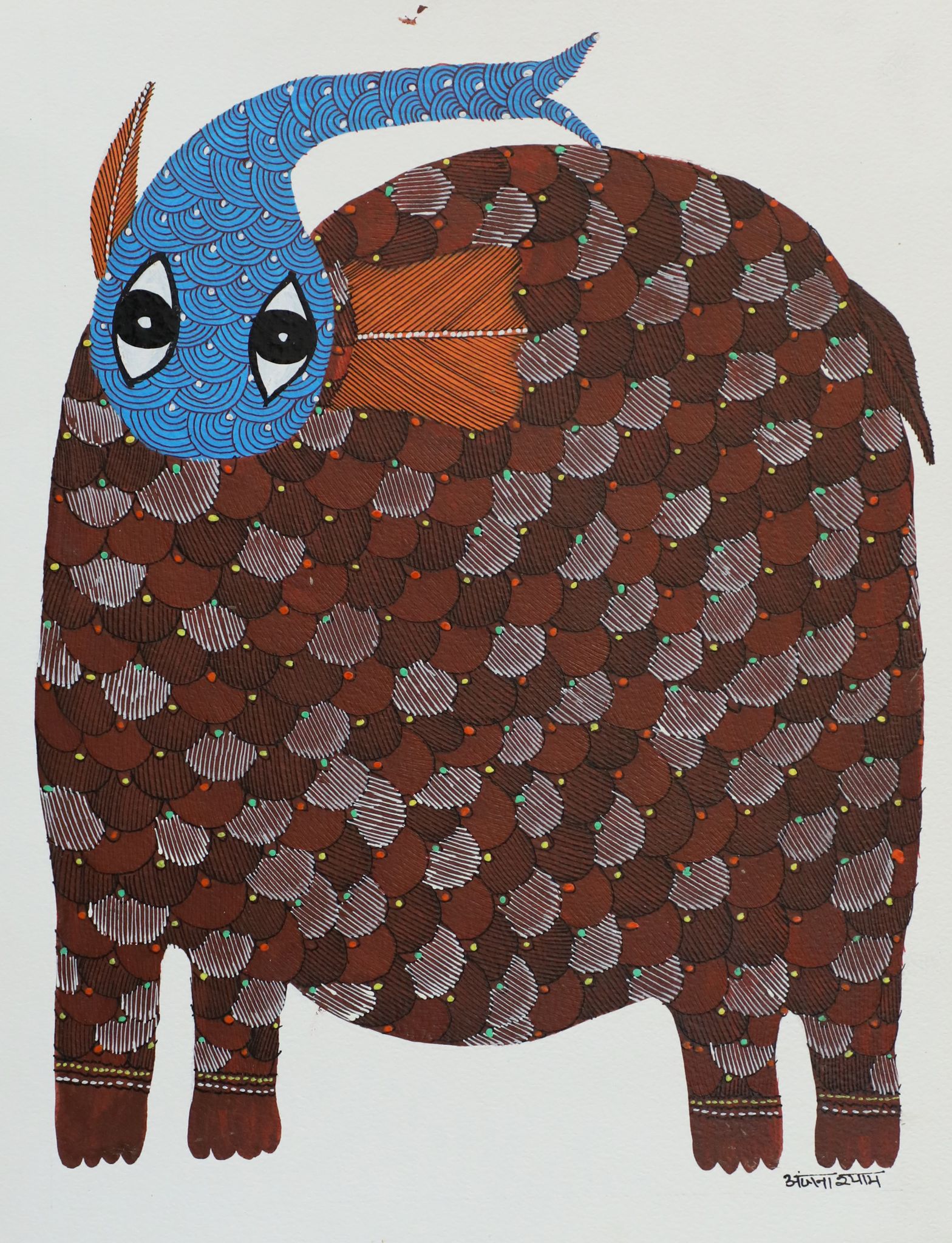 Tribes India Handmade Gond Paper Painting 1TPNGNDMP09136