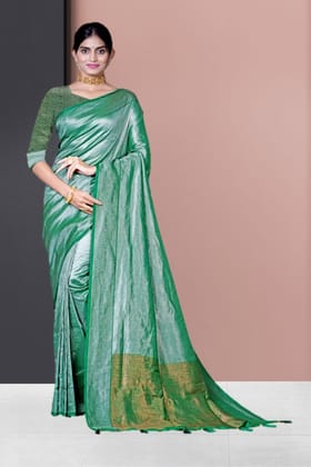 Green Dharmavaram Tissue Silk Saree