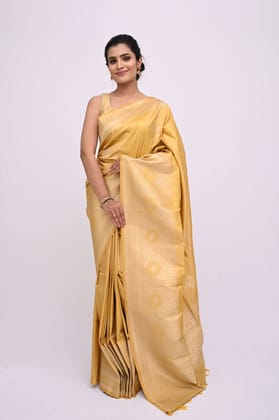 Alluring Yellow Uppada Soft Silk Saree With Modish Design and Flawless Border