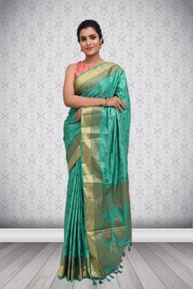Green Semi Silk Saree With Modish Design